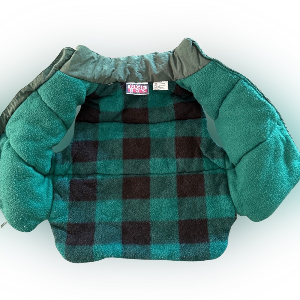 Bugle Boy Teal and Black Plaid Jacket